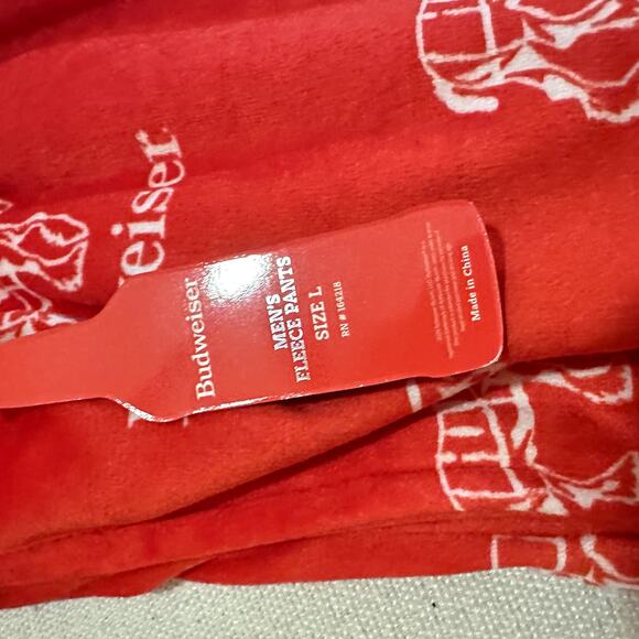New Budweiser Fuzzy Soft Lounge Pants - Size Large - New with Tags - Picture 3 of 4